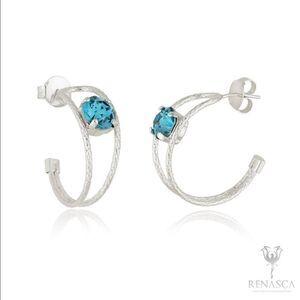 Swarovski Crystal Woven Hoop White Rhodium plated